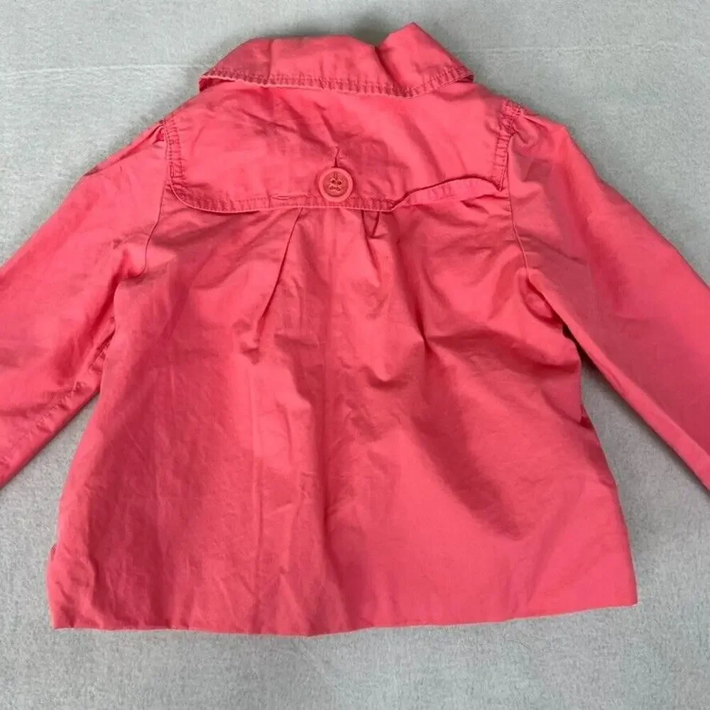 Baby Gap Trench Coat Baby Girls Toddler 4T Pink Chino Lined